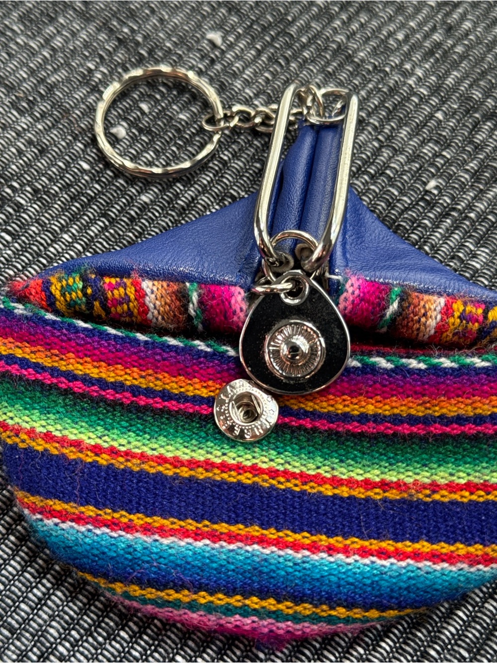 Souvenir ‘Peru’ Charm Coin Pouch Keychain Woven Textile - Picture 7 of 14